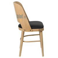 chaise AMANDINE vue profil hêtre naturel assise ébène professionnelle