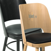 comparaison coloris chaise AMANDINE hêtre naturel et ébène-wengé professionnel