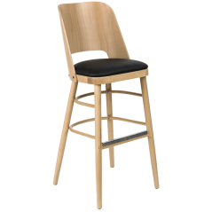 tabouret AMANDINE hêtre naturel assise ébène comptoir professionnel