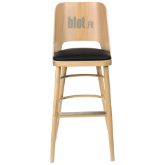 tabouret AMANDINE vue face hêtre naturel assise ébène professionnel
