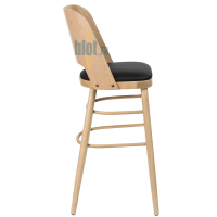 tabouret AMANDINE vue profil hêtre naturel assise ébène professionnel