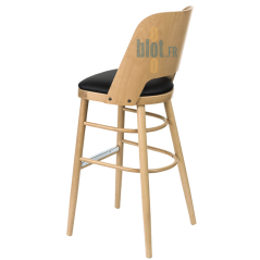 tabouret AMANDINE vue arrière hêtre naturel assise ébène professionnel