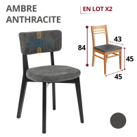 chaise AMBRE anthracite hêtre intérieur professionnel assise garnie