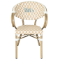 Fauteuil BASTILLE - Bamboo look - Ecru / Bronze