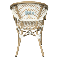fauteuil BASTILLE vue arrière écru bronze textylène extérieur professionnel