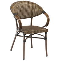 fauteuil BASTILLE Toffee wood look textylène extérieur professionnel