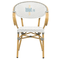 fauteuil BASTILLE vue face gris blanc mobilier extérieur professionnel