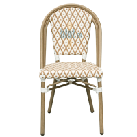 chaise RIVOLI vue face écru bronze bamboo look professionnel