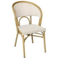 chaise CAPUCINE beige blanc textylène terrasse extérieure professionnelle