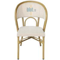 chaise CAPUCINE vue face beige blanc mobilier extérieur professionnel