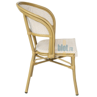 chaise CAPUCINE vue profil beige blanc textylène professionnel