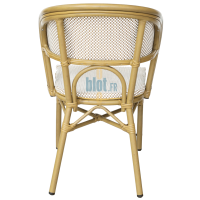 chaise CAPUCINE vue arrière beige blanc extérieur empilable professionnel