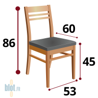 dimensions chaise CAPUCINE beige blanc extérieur professionnel empilable