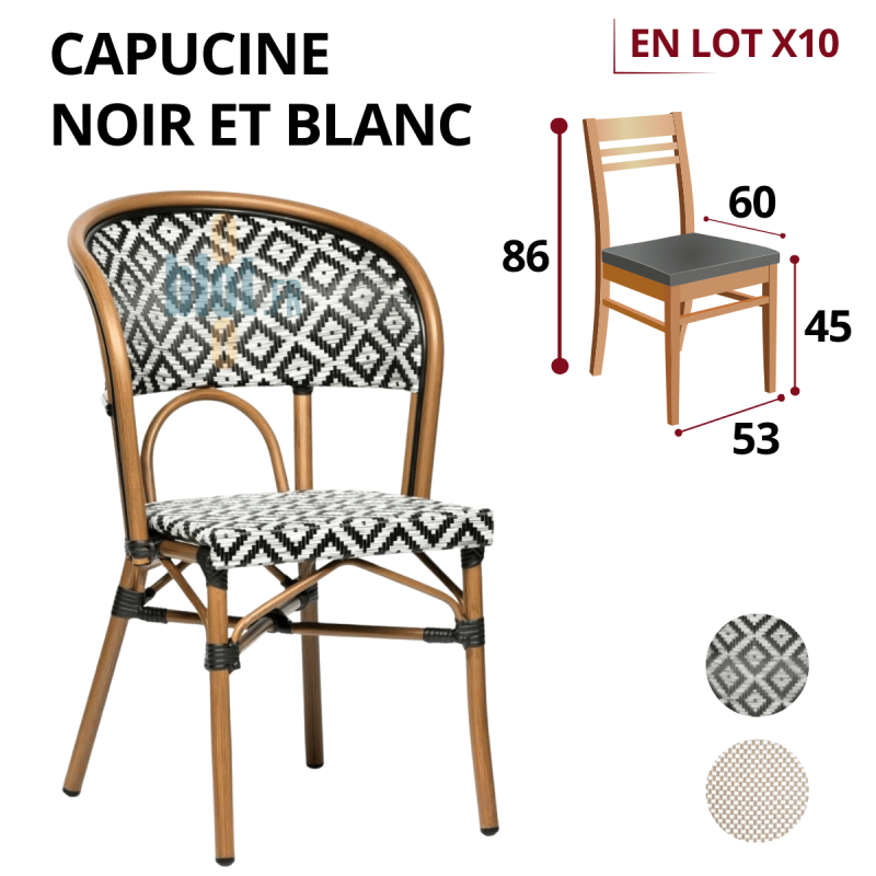 Chaise CAPUCINE - Noir et Blanc