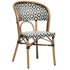 chaise CAPUCINE noir blanc textylène terrasse extérieure professionnelle