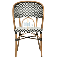 chaise CAPUCINE vue face noir blanc mobilier extérieur professionnel