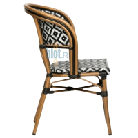 chaise CAPUCINE vue profil noir blanc textylène professionnel