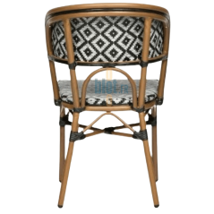 chaise CAPUCINE vue arrière noir blanc extérieur empilable professionnel