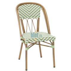 chaise OPERA verte terrasse professionnelle empilable aspect bois