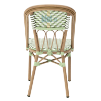 chaise OPERA vue arrière verte tressage extérieur professionnel