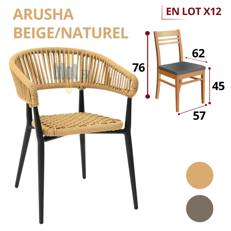 Fauteuil ARUSHA - Beige / Naturel