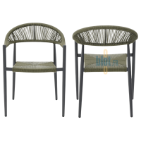fauteuil OXFORD vert olive vu de face et de dos