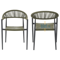 fauteuil OXFORD vert olive vu de face et de dos