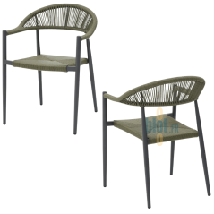 fauteuil OXFORD vert olive sous deux angles de présentation