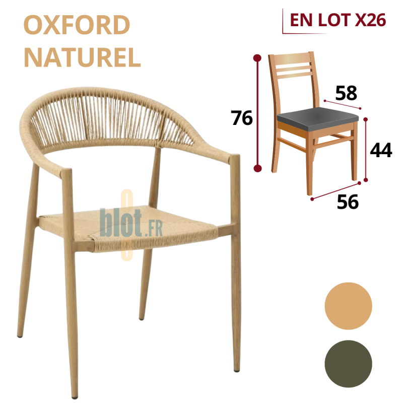 Fauteuil OXFORD - Beige / Naturel