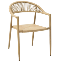 fauteuil OXFORD naturel mobilier extérieur professionnel avec dossier arrondi