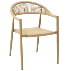 fauteuil OXFORD naturel mobilier extérieur professionnel avec dossier arrondi