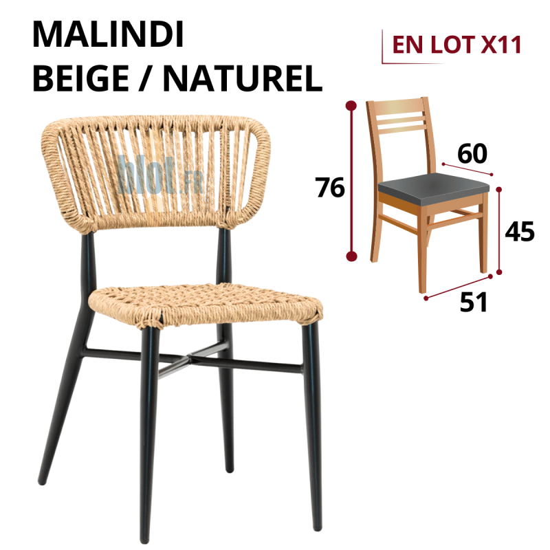 Chaise MALINDI - Beige / Naturel