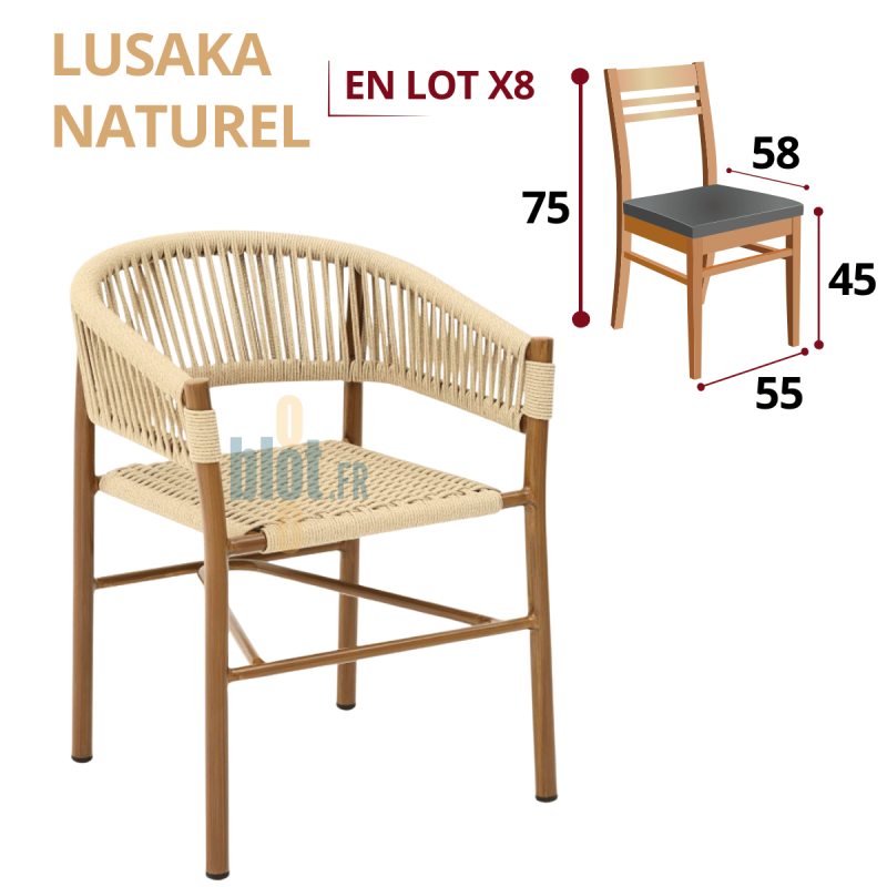 Fauteuil LUSAKA - Beige / Naturel