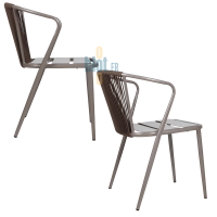 deux vues latérales du fauteuil DAISY muscade illustrant son profil et sa structure empilable