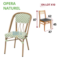 chaise OPERA verte aluminium tressage nylon extérieur professionnel