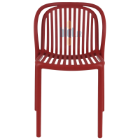 chaise SERENA brique de face avec dossier ajouré et lignes arrondies adaptées aux terrasses professionnelles