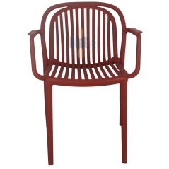 Fauteuil SERENA brique avec accoudoirs vue de face