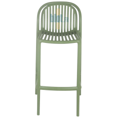 Tabouret SERENA vert olive, vue de face