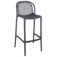 Tabouret SERENA anthracite en polypropylène, vue de trois quarts