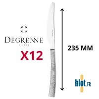 Couteau de table monobloc Astrée Ciselé Degrenne lame scie inox