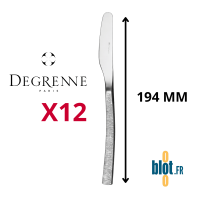 Couteau à beurre monobloc Astrée Ciselé Degrenne inox poli miroir