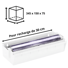 Dérouleur Plastique pour Film Étirable et Aluminium - 30cm - Vue avec caractéristiques