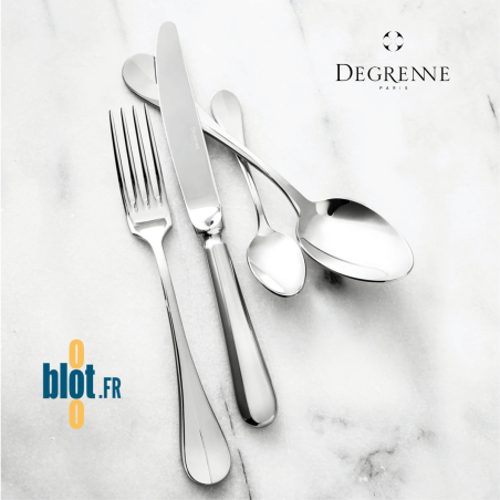 Couteau de table manche orphèvre - Lame scie - Degrenne Blois - Inox Miroir - (246MM)