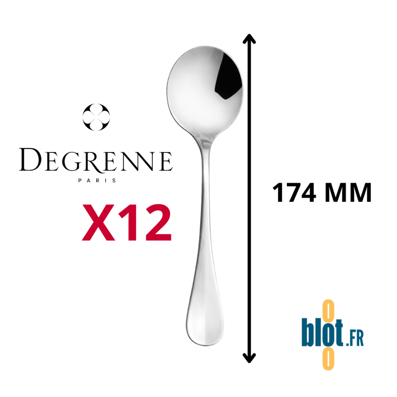 Cuillère à soupe anglaise - Degrenne Blois - Inox Miroir - (174MM) Cuillère à soupe anglaise - Degrenne Blois - Inox Miroir - (174MM)