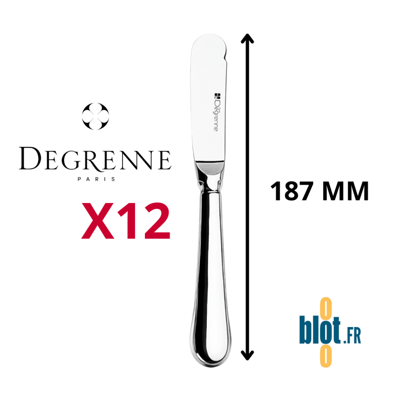 Couteau à beurre - Manche orphèvre - Degrenne Blois - Inox Miroir - (187MM)