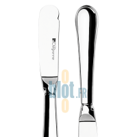 Détail du couteau à beurre inox Degrenne Blois Miroir manche orfèvre