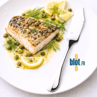 Couteau à poisson inox Degrenne Blois Miroir avec filet de poisson au citron