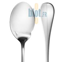 Détail de cuillère à sauce inox Degrenne Blois Miroir