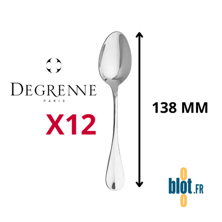 Lot de 12 cuillères à café inox Degrenne Blois Miroir 138 mm