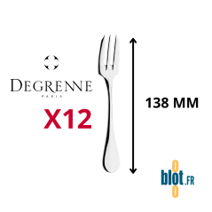 Lot de 12 fourchettes à gâteaux inox Degrenne Blois Miroir 138 mm